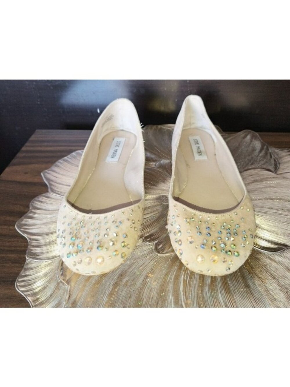 Steve Madden Women's Suede w/Bling Flats Sz. 8